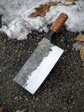 Load image into Gallery viewer, Hand Forged 5.312" Mini Chinese Cleaver - Bog Oak &amp; Amboyna
