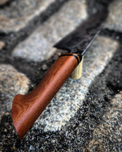 Load image into Gallery viewer, 7.125&quot; (181mm) Handforged Honyaki Santoku - Canvas Micarta
